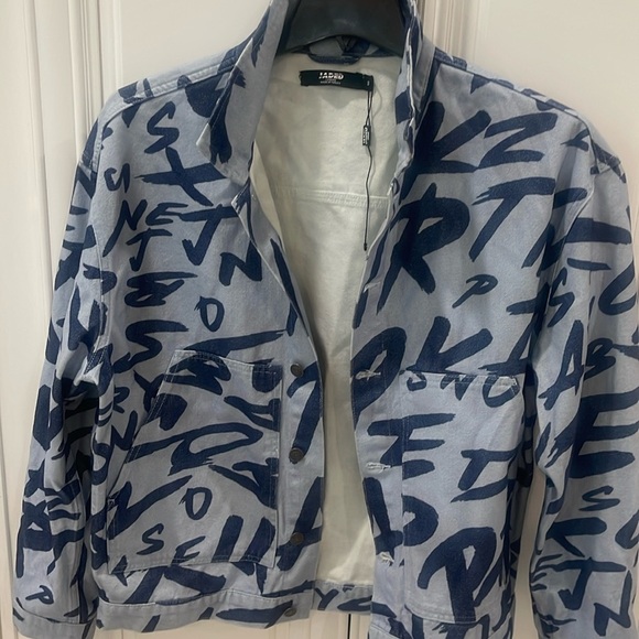 Jaded London Jackets & Blazers - Jaded London Graffiti Blue Jean denim jacket oversized Small urban street wear